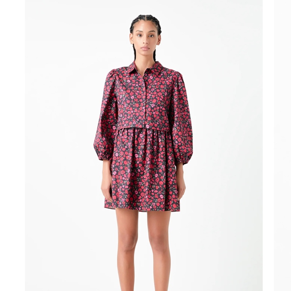 English Factory Floral mini dress
